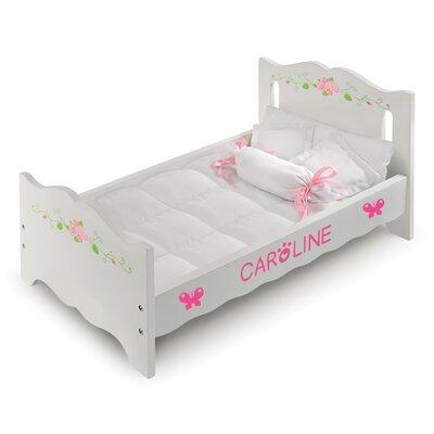 Badger Basket Doll Bed w/ Bedding & Free Personalization Kit - White Rose Wood in Brown | 10.25 H x 22 W x 11.25 D in | Wayfair 15302