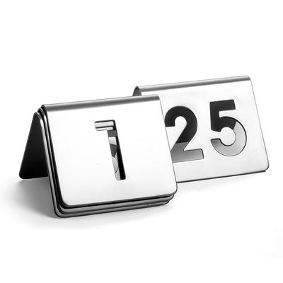 Tablecraft TC125 Tabletop Number Cards - #1 25, 2 1/2" x 2 1/2", Stainless