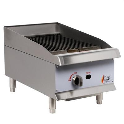 Cooking Performance Group CL-CPG-15-NL 15" Natural Gas Countertop Lava Briquette Charbroiler - 40,000 BTU