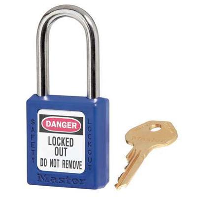 MASTER LOCK 410BLU Zenex Thermoplastic Safety Padlock, 1-1/2 in Wide with 1-1/2