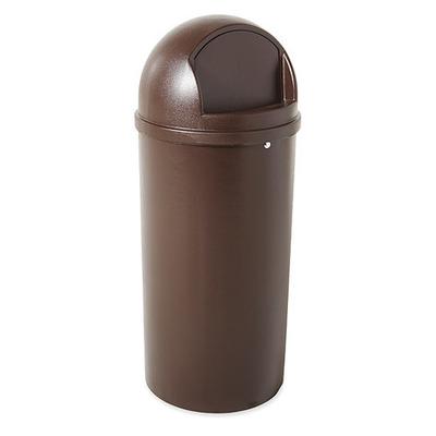 RUBBERMAID COMMERCIAL FG816088BRN 15 gal Round Trash Can, Brown, 15 1/4 in Dia,