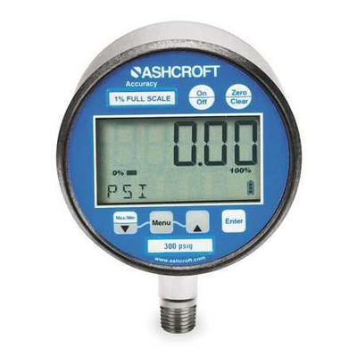 ASHCROFT 302074SD02L3000 BL Digital Pressure Gauge, 0 to 3000 psi, 1/4 in MNPT,