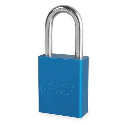 AMERICAN LOCK A1106BLU Lockout Padlock, Keyed Different, Anodized Aluminum, 1