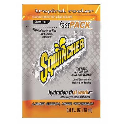 SQWINCHER 159015309 Sports Drink Liquid Concentrate 0.6 oz., Tropical Cooler,