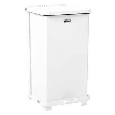 RUBBERMAID COMMERCIAL FGST12EPLWH 66 gal Square Step Can, White, 14 1/4 in Dia,