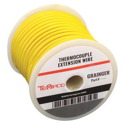 TEMPCO TCWR-1021 Thermocouple Ext Wire,KX,24AWG,Sol,100Ft