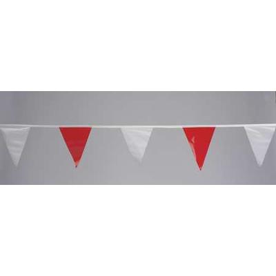 CORTINA SAFETY PRODUCTS 03-401-60 Pennants,Vinyl,Red White,60 ft.