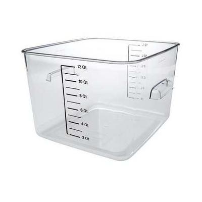 RUBBERMAID COMMERCIAL FG631200CLR Square Storage Container,12 qt,Clear