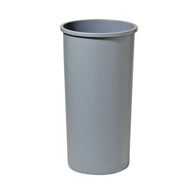 RUBBERMAID COMMERCIAL FG354600GRAY 22 gal Round Trash Can, Gray, 15 3 4 in Dia,