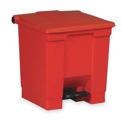 RUBBERMAID COMMERCIAL FG614300RED 8 gal Rectangular Trash Can, Red, 16 1/4 in