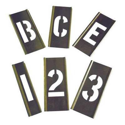 ZORO SELECT 6A231 Interlocking Stencil,Numb&Letters,Brass, 6A231