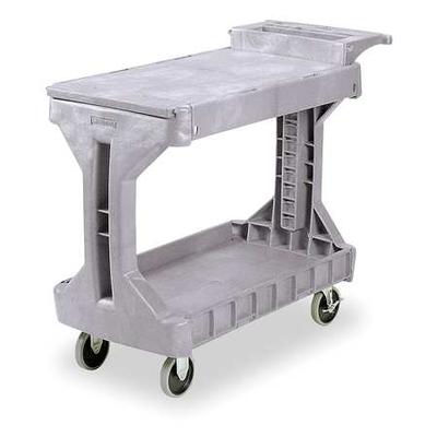 AKRO-MILS 30930GREY High-Density Polyethylene Utility Cart with Flip-Gate Flush