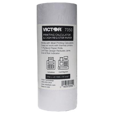 VICTOR TECHNOLOGY 7050 Paper Roll,2-1/2 in.W,White,PK3