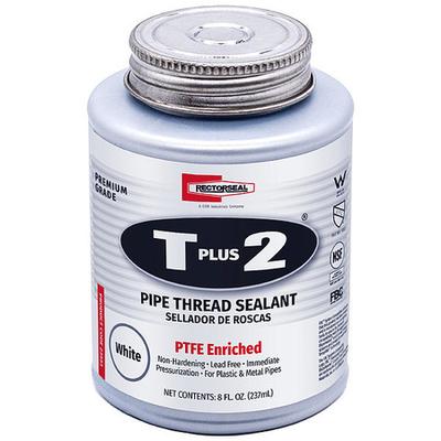 RECTORSEAL 23551 Pipe Thread Sealant 9.6 fl oz, Brush-Top Can, T Plus 2, White,