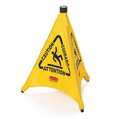 RUBBERMAID COMMERCIAL FG9S0000YEL pop-up safety cone, 20 in H, 21 in W,
