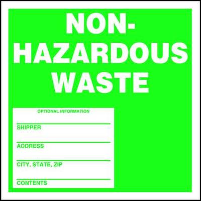 ACCUFORM MHZW11EVC Nonhazardous Waste Label,6 In. H,PK100