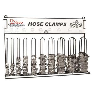 DISCO 8701 Hose Clamp Assortment With Display Case, 100-Piece, Worm Gear, 301