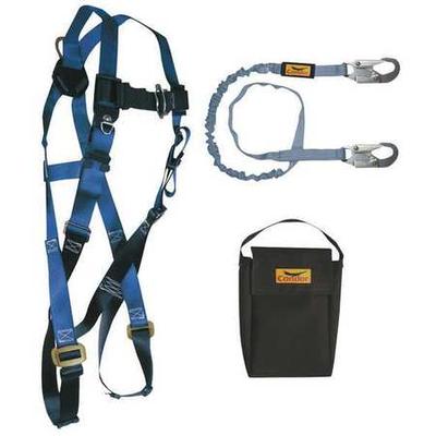 CONDOR 19F395 Fall Protection Kit, General Use, 6 ft Shock-Absorbing Lanyard /