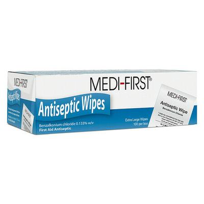 MEDI-FIRST 21433 Antiseptic Wipes,16-7/8 In.,PK100