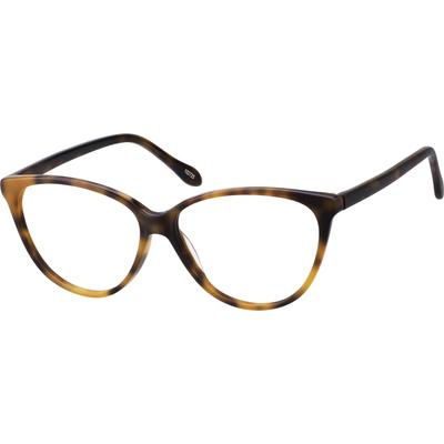 Zenni Women's Retro Cat-Eye Prescription Glasses Tortoiseshell Plastic Full Rim Frame
