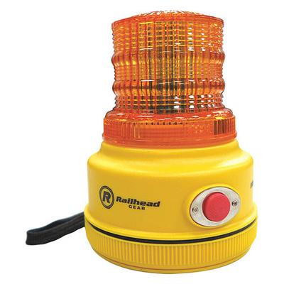 RAILHEAD GEAR M100A-LED Warning Light,Amber,LED,2 D Batteries