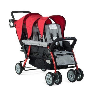 Foundations Sport 3 Seat Stroller w/ Sun Canopy, Rubber in Red | 47 H x 32.5 W x 56 D in | Wayfair 4130079