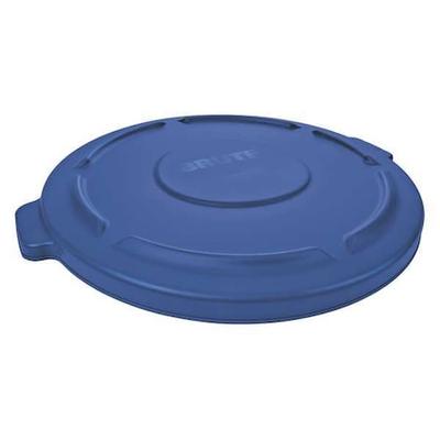 RUBBERMAID COMMERCIAL FG263100BLUE 32 gal Flat Trash Can Lid, 22 1/4 in W/Dia,