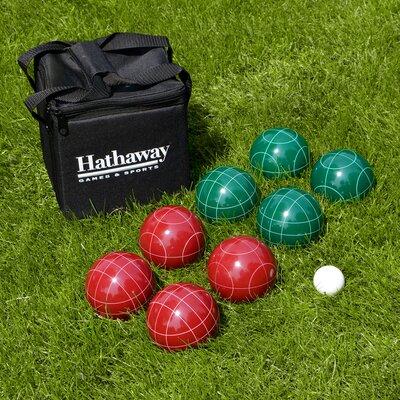 Hathaway Games Bocce Ball Set Solid Wood in Brown/Green/Red | 7 H x 7 W x 7 D in | Wayfair BG3121