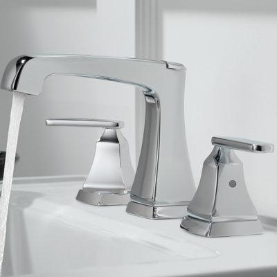 Delta Ashlyn Widespread Bathroom Faucet w/ Drain Assembly & Diamond Seal Technology in Gray, Size 5.25 H in | Wayfair 3564-MPU-DST