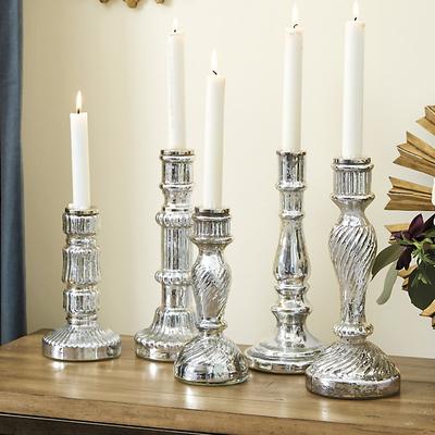 Antiqued Mercury Glass Candlesticks - Set of 5 - Ballard Designs - Ballard Designs