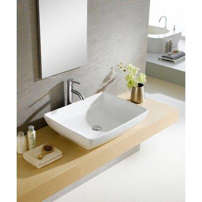 Fine Fixtures Modern White Ceramic Rectangular Vessel Bathroom Sink | 7 H x 26.38 W x 17.5 D in | Wayfair MV2418SW