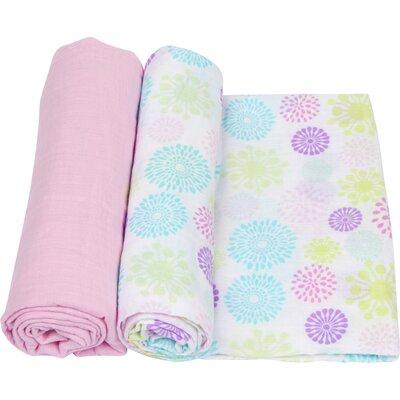 Miracle Blanket Colorful Bursts 2 Piece Swaddle Blanket Set, Cotton in Pink/White | 47 H x 47 W in | Wayfair 3141