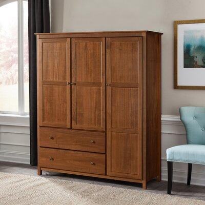 Grain Wood Furniture Shaker Wardrobe Armoire Wood in Brown | 72 H x 59.5 W x 21.5 D in | Wayfair SH0904