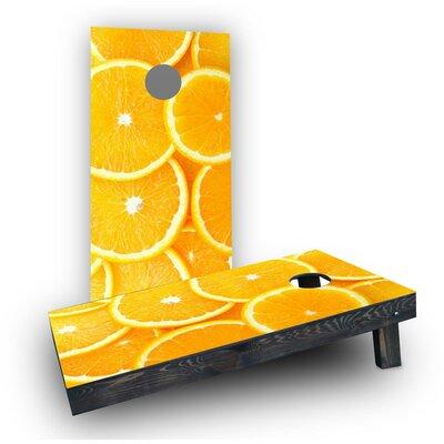 Custom Cornhole Boards Oranges Cornhole Game Manufactured Wood in Brown | 48 H x 24 W x 4 D in | Wayfair CCB351-2x4-AW-RH