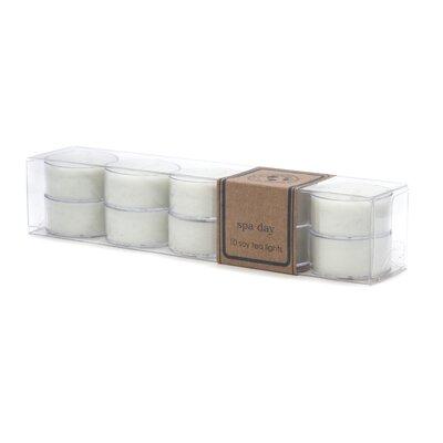 Eco Candle Co Spa Day Scented Tealight Candle Soy in White | 1.75 H x 8 W x 1.75 D in | Wayfair TEA10SPA