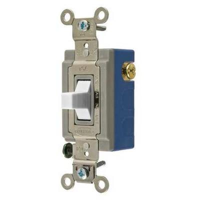 HUBBELL WIRING DEVICE-KELLEMS HBL1556W Wall Switch,1 HP,3-Position, Center Off