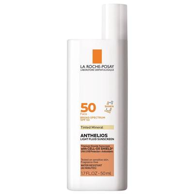 La Roche-Posay Anthelios Tinted Face Sunscreen SPF 50, Ultra-Light Fluid Mineral Face Sunscreen with Titanium Dioxide - SPF 50 - 1.7 fl oz​