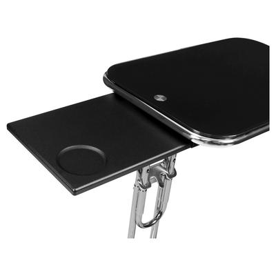 Laptop Cart with Extending Side Shelf - Chrome / Black