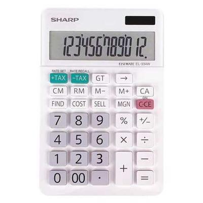 SHARP EL-334W Desktop Calculator,LCD,12 Display Digits