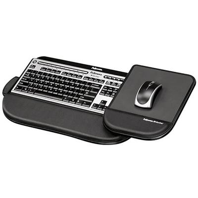 Fellowes 8060201 Tilt 'n Slide Pro 19 1/2" x 11 1/2" Black Keyboard Manager with Comfort Glide