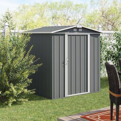 Arrow EZEE Shed 6 ft. W x 5 ft. D Metal Storage Shed in Gray | 72 H x 69.75 W x 62 D in | Wayfair EZ6565LVCCCR