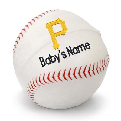 White Pittsburgh Pirates Personalized Plush Baby Baseball