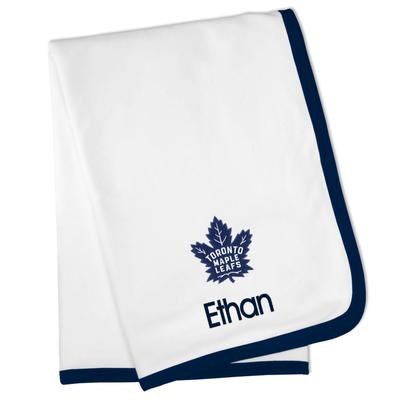 White Toronto Maple Leafs Personalized Baby Blanket