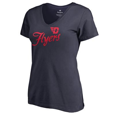 Women's Navy Dayton Flyers Dora T-Shirt