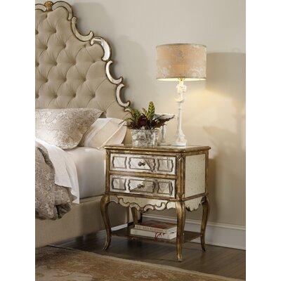 Hooker Furniture Sanctuary 2 Drawer Nightstand Wood in Brown/White/Yellow | 32 H x 28.75 W x 18.5 D in | Wayfair 3016-90015