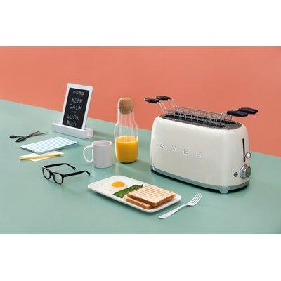 SMEG 50's Retro Style Aesthetic 4 Slice Toaster Stainless Steel | 8.46 H x 16.14 W x 7.6 D in | Wayfair TSF02CRUS