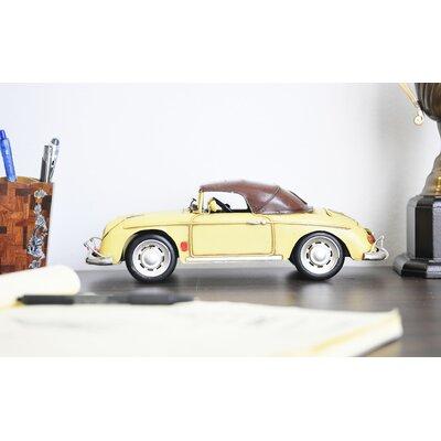 17 Stories Merton 1955 Porsche 356 Model Car Metal in Brown/Gray/Yellow | 3.3 H x 13.5 W x 5 D in | Wayfair STSS7561 44168579