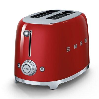 SMEG 50's Retro Style Aesthetic 2 Slice Toaster Stainless Steel | 7.8 H x 12.8 W x 7.6 D in | Wayfair TSF01RDUS