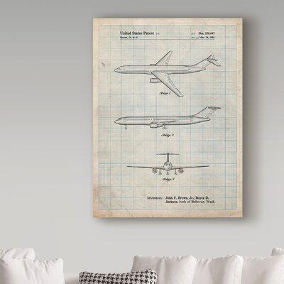 Trademark Fine Art 'Boeing Concept 777 Aircraft' Drawing Print on Wrapped Canvas in Gray | 24 H x 18 W x 2 D in | Wayfair ALI22062-C1824GG