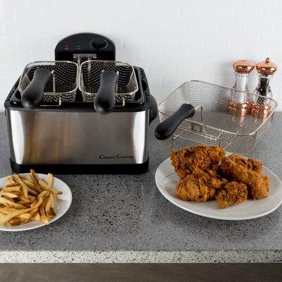 Classic Cuisine Stainless-Steel 4 Liter Electric Deep Fryer Stainless Steel in Gray | 9 H x 16 W x 12.5 D in | Wayfair M030214